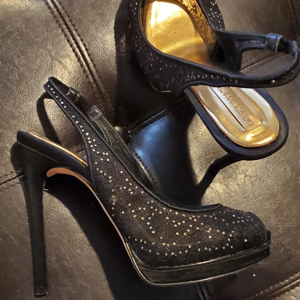 BCBGMaxAzria black sling back heels Pippa Size 7